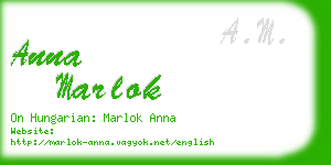 anna marlok business card